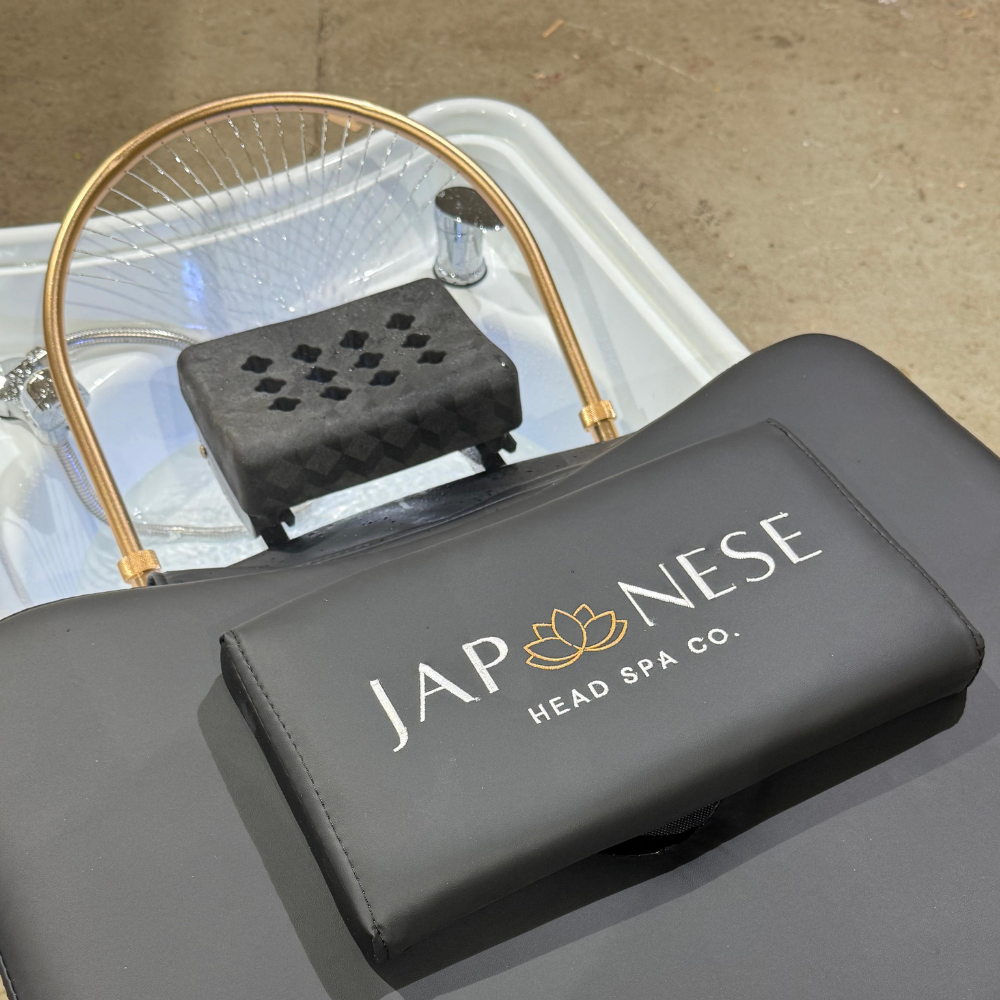 Unità Ibrida Nera Japanese Head Spa con Letto Completo con Impianto Idraulico (comp. Vaporizzatore, cappa del vaporizzatore e scaldabagno)