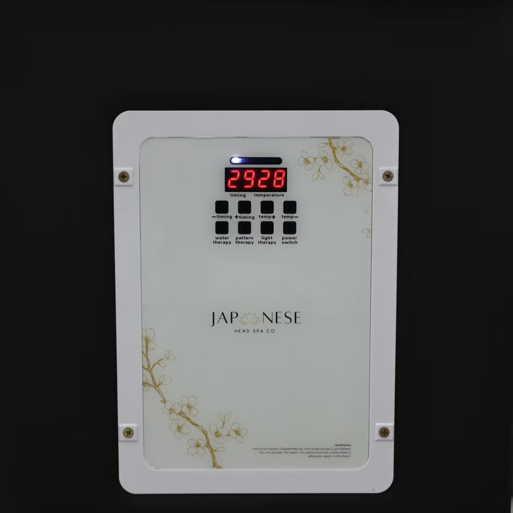 Unità Ibrida Nera Japanese Head Spa Rettangolare con Impianto Idraulico (comp. Vaporizzatore, cappa del vaporizzatore e scaldabagno)