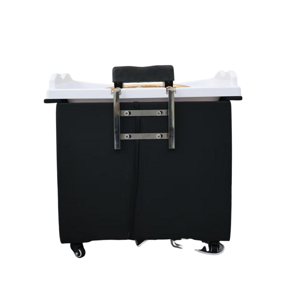 Unità Ibrida Nera Japanese Head Spa Rettangolare con Impianto Idraulico (comp. Vaporizzatore, cappa del vaporizzatore e scaldabagno)